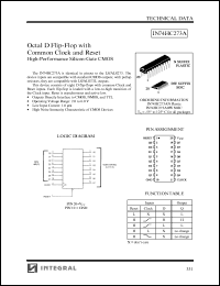 IN74HC273ADW datasheet: Octal D flip-flop with common clock and reset, high-performance silicon-gate CMOS IN74HC273ADW