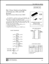 IN74HC367N datasheet: Hex 3-state noninverting buffer with separate 2-bit and 4-bit sections, high-performance silicon-gate CMOS IN74HC367N