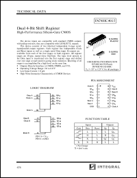 IN74HC4015N datasheet: Dual 4-bit shift register, high-performance silicon-gate CMOS IN74HC4015N