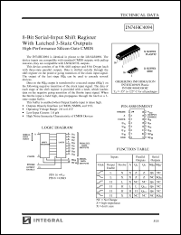 IN74HC4094N datasheet: 8-bit serial-input shift register with latched 3-state outputs, high-performance silicon-gate CMOS IN74HC4094N