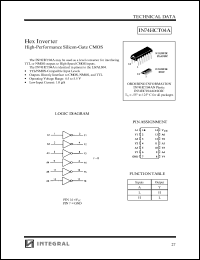 IN74HCT04AD datasheet: Hex inwerter, high-performance silicon-gate CMOS IN74HCT04AD