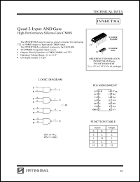 IN74HCT08AN datasheet: Quad 2-input AND gate, high-performance silicon-gate CMOS IN74HCT08AN