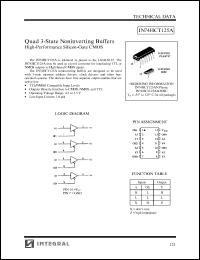 IN74HCT125AN datasheet: Quad 3-state noninverting buffers, high-performance silicon-gate CMOS IN74HCT125AN