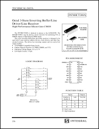 IN74HCT240ADW datasheet: Octal 3-state inverting buffer/line driver line receiver, high-performance silicon-gate CMOS IN74HCT240ADW