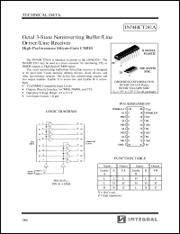 IN74HCT241ADW datasheet: Octal 3-state noninverting buffer/line driver line receiver, high-performance silicon-gate CMOS IN74HCT241ADW