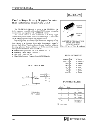 IN74HC393N datasheet: Dual 4-stage binary ripple counter, high-performance silicon-gate CMOS IN74HC393N