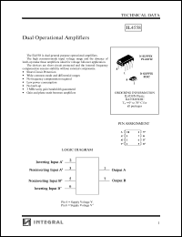 IL4558D datasheet: Dual operational amplifirs IL4558D