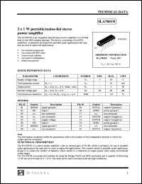 ILA7053N datasheet: 2 x 1 W portable/mains-fed stereo power amplifier ILA7053N