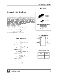 IN1489AN datasheet: Qudruple line receiver IN1489AN