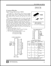 IW4017BN datasheet: Counter/driver, high-voltage silicon-gate CMOS IW4017BN