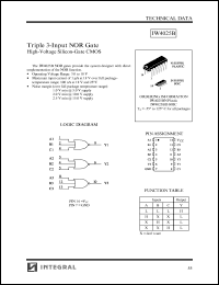 IW4025BD datasheet: Triple 3-input NOR gate, high-voltage silicon-gate CMOS IW4025BD