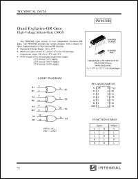 IW4030BN datasheet: Quad exlusive-OR gate, high-voltage silicon-gate CMOS IW4030BN