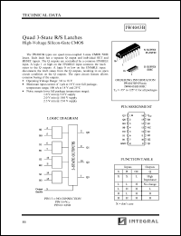 IW4043BD datasheet: Quad 3-state R/S latches, high-voltage silicon-gate CMOS IW4043BD