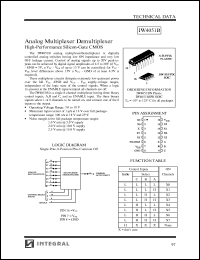 IW4051BN datasheet: Analog multiplexer demultiplexer, high-performance silicon-gate CMOS IW4051BN