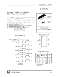 IW4502BD datasheet: Strobed hex inverter/buffer, high-voltage silicon-gate CMOS IW4502BD