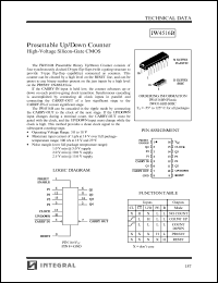 IW4516BD datasheet: Presettable up/down counter, high-voltage silicon-gate CMOS IW4516BD