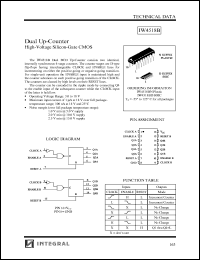 IW4518BD datasheet: Dual up-counter, high-voltage silicon-gate CMOS IW4518BD