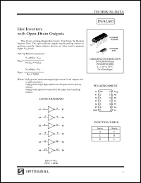 IN74LS05N datasheet: Hex inverters with open-drain outputs IN74LS05N