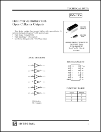IN74LS06D datasheet: Hex inverted buffers with open-drain outputs IN74LS06D
