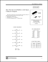 IN74LS07D datasheet: Hex non-inverted buffers with open-collector outputs IN74LS07D