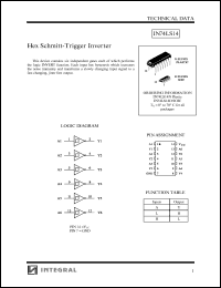 IN74LS14D datasheet: Hex schmitt-trigger inverter IN74LS14D