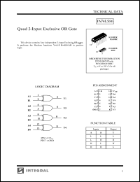 IN74LS86D datasheet: Octal 2-input exlusive OR gate IN74LS86D