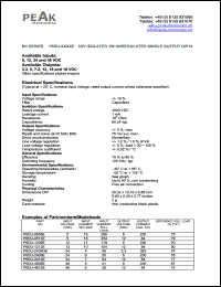 P6DU-4805E datasheet: Input voltage: 48V, output voltage 5V (200mA), 1KV isolated 1W unregulated single output P6DU-4805E