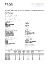 P6MU-0512E datasheet: Input voltage: 5V, output voltage 12V (84mA), 3KV isolated 1W unregulated single output P6MU-0512E
