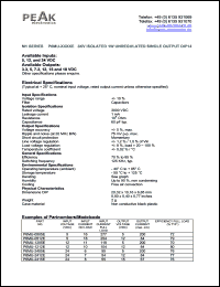 P6MU-2415E datasheet: Input voltage: 24V, output voltage 15V (67mA), 3KV isolated 1W unregulated single output P6MU-2415E