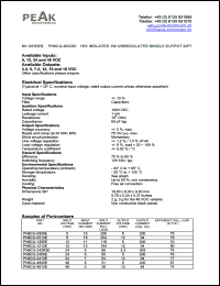 PN6CU-4812E datasheet: Input voltage: 48V, output voltage 12V (84mA), 1KV isolated 1W unregulated single output PN6CU-4812E