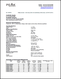 P6MU-053R3Z datasheet: Input voltage: 5V, output voltage +/-3.3V (+/-150mA), 3KV isolated 1W unregulated dual output P6MU-053R3Z