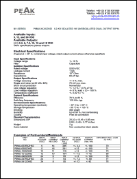 P6MU-2412ZH52 datasheet: Input voltage:24V, output voltage +/-12V (+/-42mA), 5.2KV isolated 1W unregulated dual output P6MU-2412ZH52