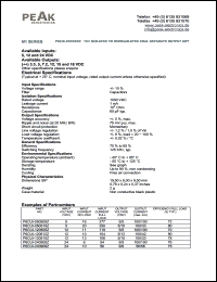 P6CUI-120505Z datasheet: Input voltage:12V, output voltage 5/5V (100/100mA), 1KV isolated 1W unregulated dual separate output P6CUI-120505Z