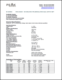 P6CU-2405Z datasheet: Input voltage:24V, output voltage +/-5V (+/-100mA), 1KV isolated 1W unregulated dual  output P6CU-2405Z