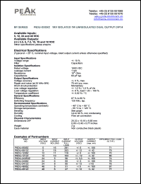 P6DU-1212Z datasheet: Input voltage:12V, output voltage +/-12V (+/-42mA), 1KV isolated 1W unregulated dual  output P6DU-1212Z