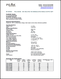 P6LU-2415E datasheet: Input voltage:24V, output voltage 15V (67mA), 3KV isolated 1W unregulated single  output P6LU-2415E