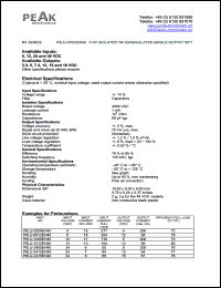 P6LU-1212EH40 datasheet: Input voltage:12V, output voltage 12V (84mA), 4KV isolated 1W unregulated single  output P6LU-1212EH40