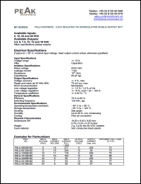 P6LU-2415EH52 datasheet: Input voltage:24V, output voltage 15V (67mA), 5.2KV isolated 1W unregulated single  output P6LU-2415EH52