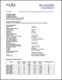 P6LU-2405Z datasheet: Input voltage:24V, output voltage +/-5V (+/-100mA), 3KV isolated 1W unregulated dual output P6LU-2405Z
