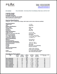 P6LU-2405ZH40 datasheet: Input voltage:24V, output voltage +/-5V (+/-100mA), 4KV isolated 1W unregulated dual output P6LU-2405ZH40