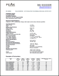 P6LU-053R3ZH52 datasheet: Input voltage:5V, output voltage +/-3.3V (+/-150mA), 5.2KV isolated 1W unregulated dual output P6LU-053R3ZH52