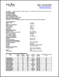 P6DG2403ZS datasheet: Input voltage:24V, output voltage 3/3V (100/100mA), 1KV isolated 0.6-1W regulated dual split output P6DG2403ZS