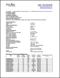 P6MG2405ZS datasheet: Input voltage:24V, output voltage 5/5V (100/100mA), 3KV isolated 0.6-1W regulated dual split output P6MG2405ZS