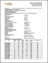 P6LG-053R3E datasheet: Input voltage:5V, output voltage 3.3V (200mA), 3KV isolated 0.6-1.5W regulated single output P6LG-053R3E