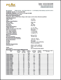 P6MG-1209E datasheet: Input voltage:12V, output voltage 9V (150mA), 3KV isolated 0.6-1.5W regulated single output P6MG-1209E