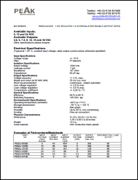 P8SG-0505E datasheet: Input voltage:5V, output voltage 5V (300mA), 1KV isolated 1.5W regulated single output P8SG-0505E