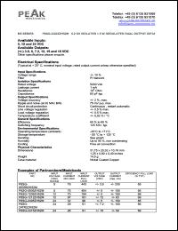 P8SG-1212ZH52M datasheet: Input voltage:12V, output voltage +/-12V (+/-63mA), 5.2KV isolated 1.5W regulated single output P8SG-1212ZH52M