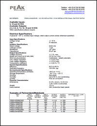 P8SG-0505ZH52 datasheet: Input voltage:5V, output voltage +/-5V (+/-150mA), 5.2KV isolated 1.5W regulated dual output P8SG-0505ZH52