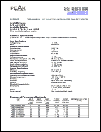 P8SG-2415ZH30 datasheet: Input voltage:24V, output voltage +/-15V (+/-50mA), 3KV isolated 1.5W regulated dual output P8SG-2415ZH30