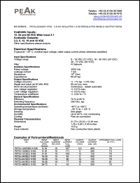 P8TG-1205E2:1H35 datasheet: Input voltage:9-18V, output voltage 5V (300mA), 3.5KV isolated 1.5W regulated single output P8TG-1205E2:1H35